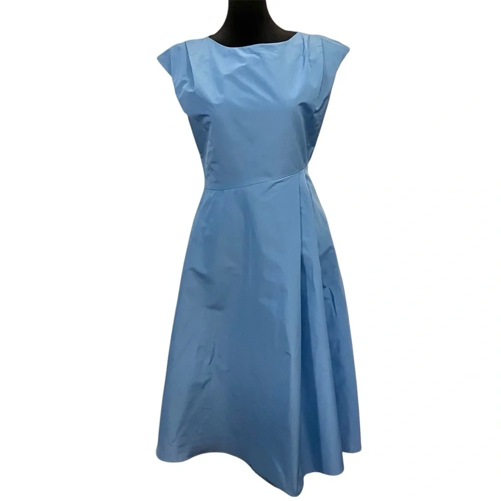 Max Mara Weekend Blue Fit and Flare Classic Taffeta Dress size 2 or 4 US. - Picture 3 of 10